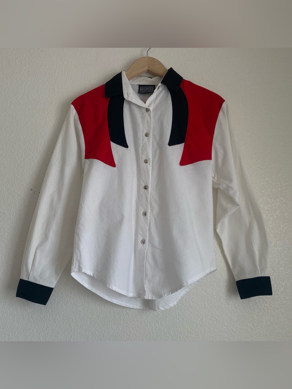 Vintage Rough Riders color-block western button down shirt, M